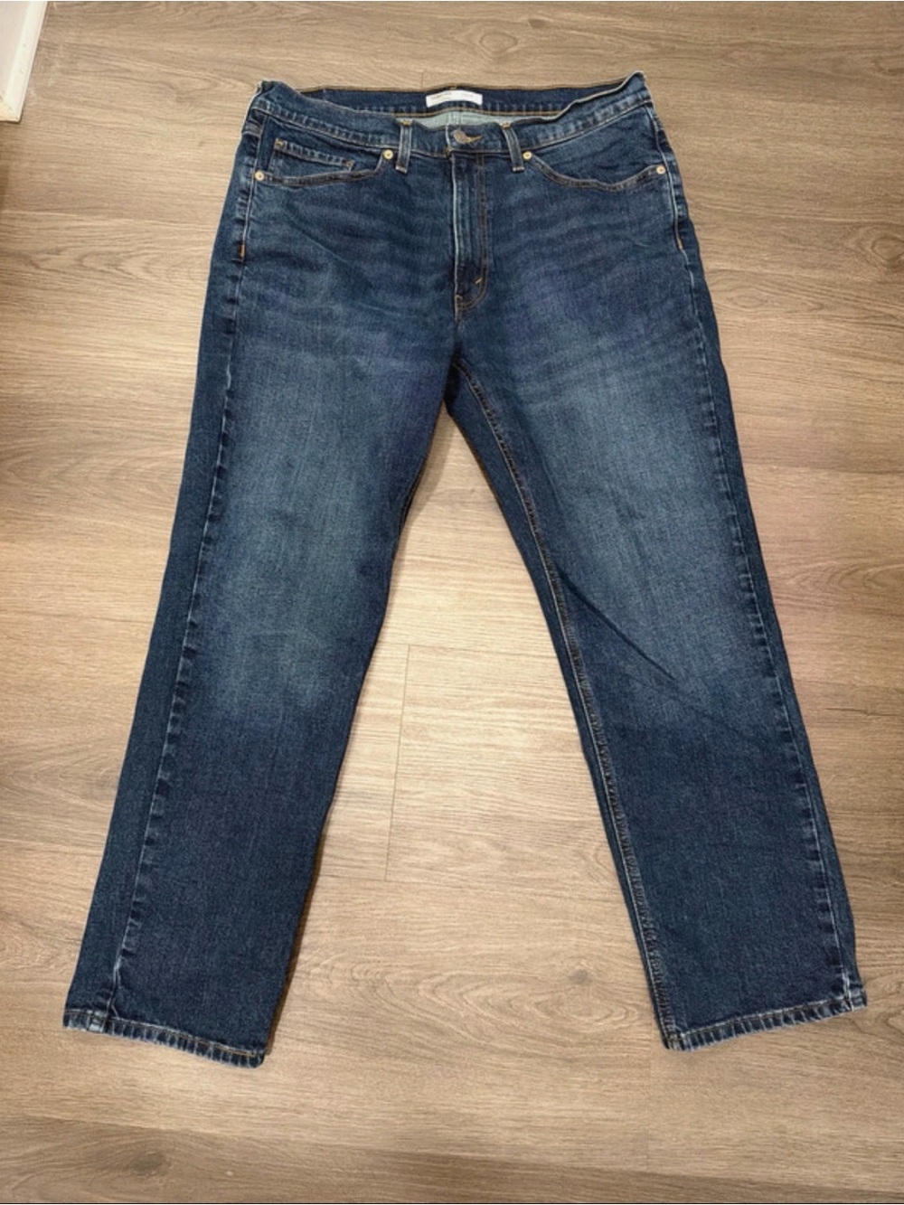 Signature by Levi Strauss Men's Straight Jeans in Dark Blue Denim